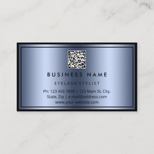 Eigen QR CODE Logo Restaurant Kookt Chef Blue Visitekaartje (Achterkant)