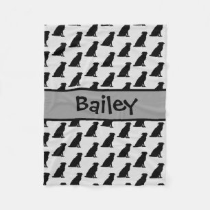 Eigen rand Collie Dog Silhouette Fleece Deken