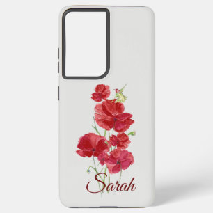 Eigen rode papaverbloemen - Rufous Hummingbird Bir Samsung Galaxy Hoesje