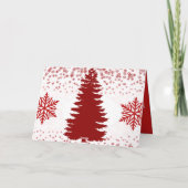 Eigen rode witte kerstboom in Kind Feestdagen Kaart (Achterkant)