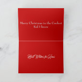 Eigen rode witte kerstboom in Kind Feestdagen Kaart (Binnen)