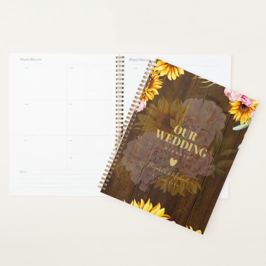 Eigen rotsbloemen Rozen bruiloft Planner (Display)