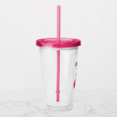 Eigen roze kind acryl drinkbeker (Rechts)