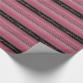 Eigen roze stripes Patroon, aangepast omlooppapier Cadeaupapier (Hoek)