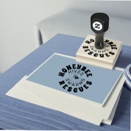 Eigen rubberen stempel van logo afbeelding met BEE