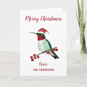 Eigen Santa Hummingbird Feestdagen Kaart