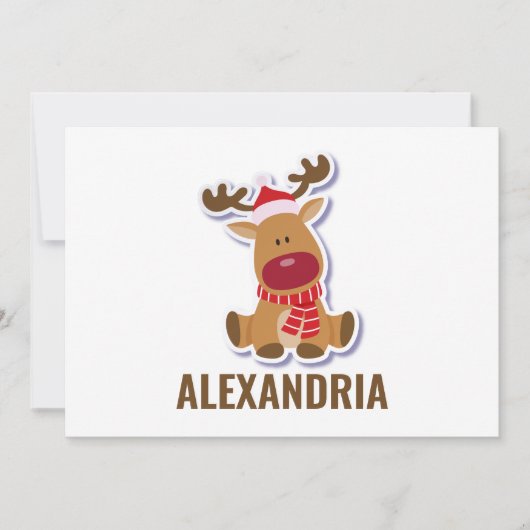 Eigen schattige Rudolf-rendierkerstman Bedankkaart (Voorkant)