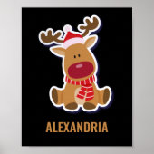 Eigen schattige Rudolf-rendierkerstman Poster (Voorkant)