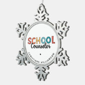 Eigen schoolconsultantsartikelen tin sneeuwvlok ornament (Rechts)
