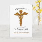 Eigen schoolnaam Witte Coat Ceremony Medical Kaart (Gele Bloem)