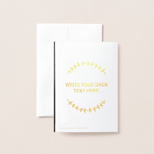 Eigen script goudfolie, gestroomlijnd design, beda folie kaarten (Met envelop)