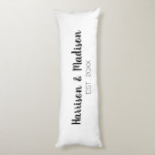 Eigen script koppels namen bruiloft lichaamskussen (Achterkant (Verticaal))