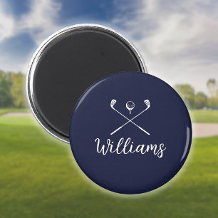 Eigen scriptnaam Golf Clubs Navy Blue Magneet