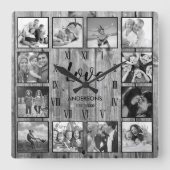Eigen serie Foto Rustic Farmhouse Love Script Vierkante Klok (Voorkant)