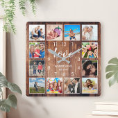Eigen serie Foto Rustic Farmhouse Love Script Vierkante Klok
