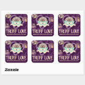 Eigen snoep voor chocoladetruffels in kleur vierkante sticker (Vel)