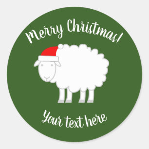 Eigen stickers voor vrolijk kerstfeest met schatti