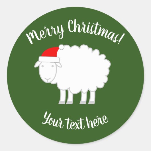 Eigen stickers voor vrolijk kerstfeest met schatti (Voorkant)