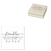 Eigen stijlvolle script familienaam retouradres 	rubberstempel (Gestempeld)