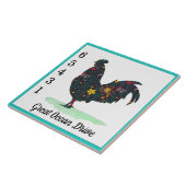 Eigen straatnaam huisnummer bloemkip tegeltje (Zijkant)