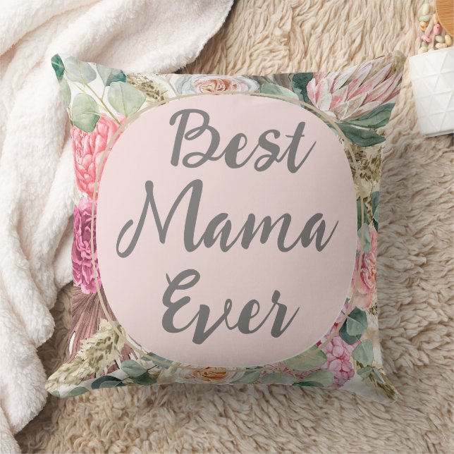 Eigen tekst Beste mama ooit Ik cute mam Floral Kussen (Deken)