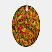 Eigen tekst Chicken Paella Metalen Ornament (Voorkant Rechts)