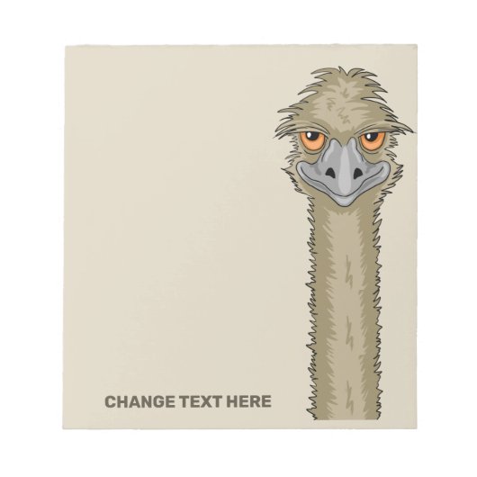 Eigen tekst emu notitieblok (Voorkant)