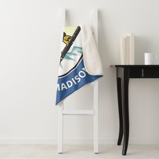 Eigen tekst en naam SNOWBOARDER Sherpa Deken (In situ)