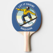 Eigen tekst en naam SNOWBOARDER Tafeltennisbatje (Achterkant)