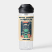 Eigen tekst en naam UFO Alien Waterfles (Achterkant)