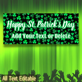 Eigen tekst Ierse partij St. Patrick's Day Shamroc Spandoek