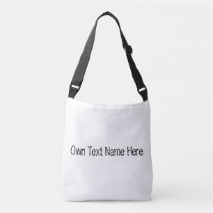 Eigen tekst naam hier overal print-handtas stijlvo crossbody tas