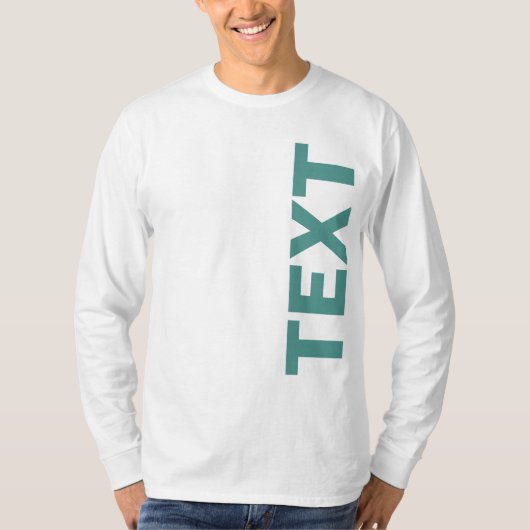 Eigen tekst of naam Mannen lange mouw aangepaste S T-shirt (Voorkant)