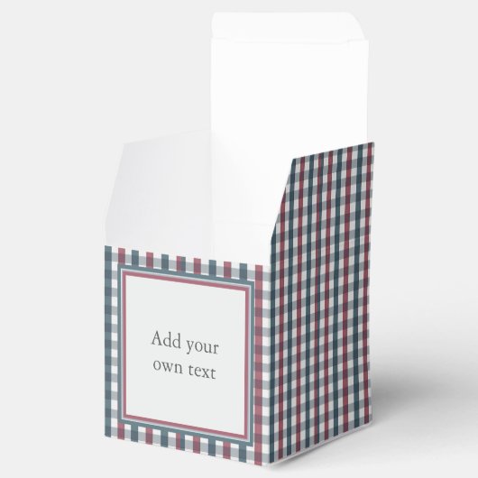 Eigen tekst rood, wit en blauw bedankdoosjes (Geopend)