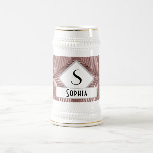 Eigen tekst/Roos Gold Art Deco Metallic Elegant Bierpul