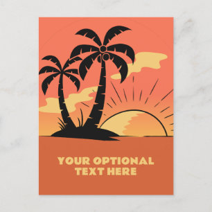 Eigen tekst Tropische Island Sunset Briefkaart