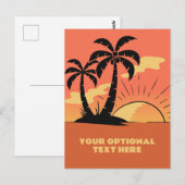 Eigen tekst Tropische Island Sunset Briefkaart (Voorkant / Achterkant)