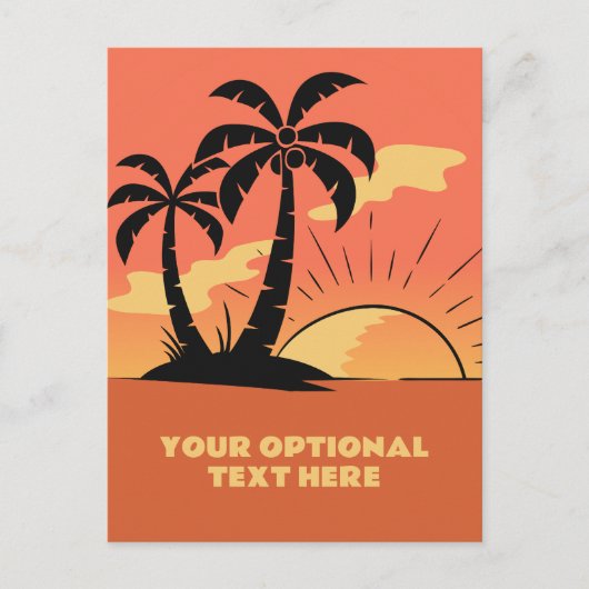 Eigen tekst Tropische Island Sunset Briefkaart (Voorkant)