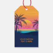 Eigen tekst Tropische Island Sunset Cadeaulabel (Achterkant)