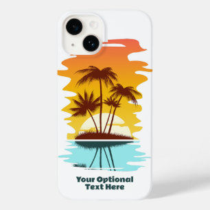 Eigen tekst Tropische Island Sunset Case-Mate iPhone 14 Hoesje