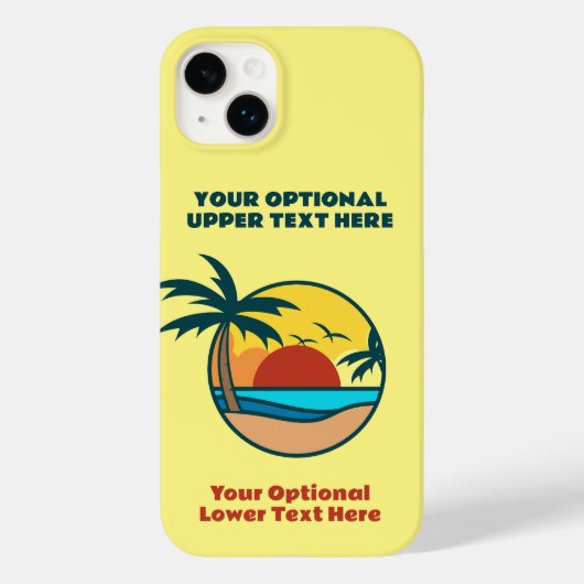 Eigen tekst Tropische Island Sunset Case-Mate iPhone Case (Achterkant)