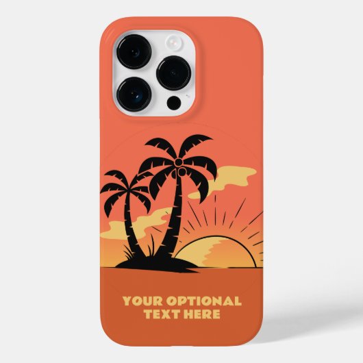 Eigen tekst Tropische Island Sunset Case-Mate iPhone Case (Achterkant)