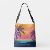 Eigen tekst Tropische Island Sunset Crossbody Tas (Achterkant)