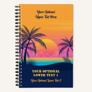 Eigen tekst Tropische Island Sunset Notitieboek