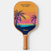 Eigen tekst Tropische Island Sunset Pickleball Paddle (Achterkant)