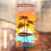 Eigen tekst Tropische Island Sunset Raamsticker (Vel 2)