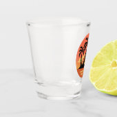 Eigen tekst Tropische Island Sunset Shot Glas (Links)