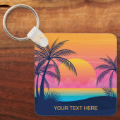 Eigen tekst Tropische Island Sunset Sleutelhanger (Voorkant)