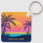 Eigen tekst Tropische Island Sunset Sleutelhanger (Achterkant)