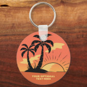 Eigen tekst Tropische Island Sunset Sleutelhanger (Voorkant)
